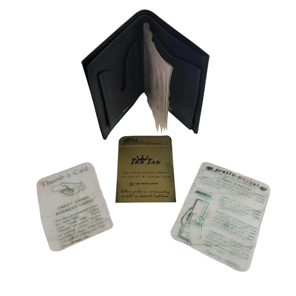 TexTan Men's‎ Bifold Wallet Black Leather Card Holder Organizer